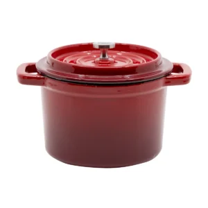 Grand Feu Enamelled Cast Iron Mini Casserole Pot Red 0.65L