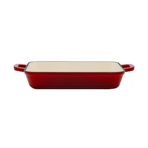 Grand Feu Enamelled Cast Iron Baking Dish Red 2L